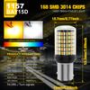 2Pcs 1157 BAY15D LED Light 3014 168SMD White Amber Double Color Switch DRL P21/5W For Car Turn Signal Lamp Reverse Lamp Bulb
