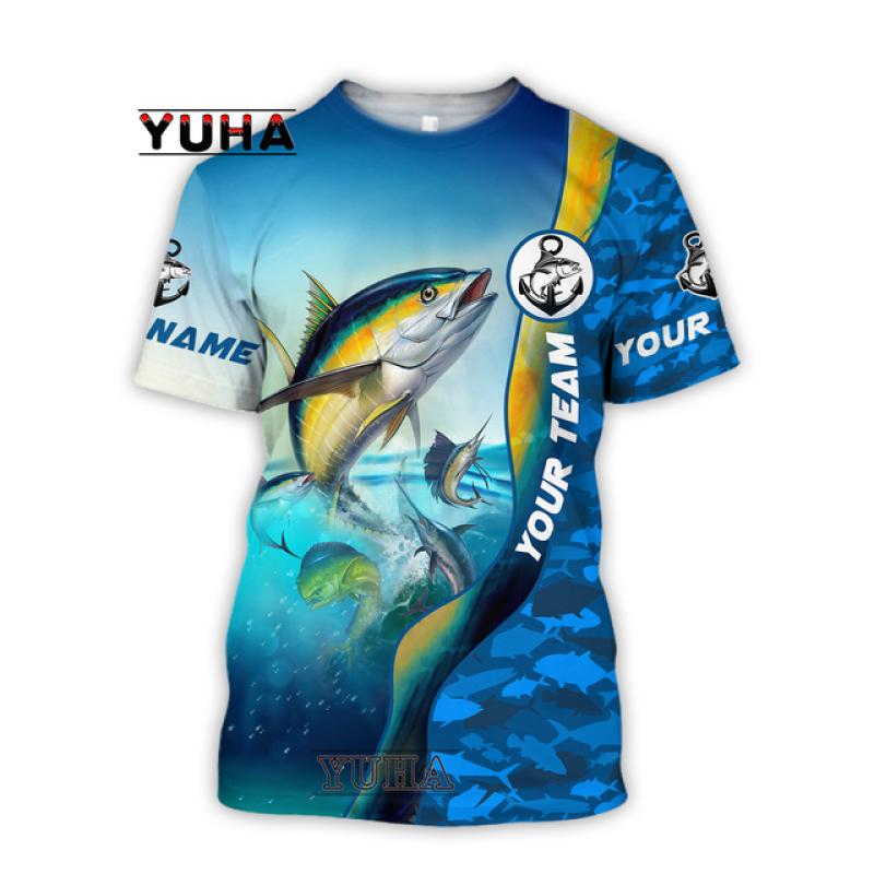 Футболка для глубоководной рыбалки, мужская и женская футболка с 3D принтом для рыбалки, современный модный дизайн, пляжная повседневная футболка с круглым вырезом