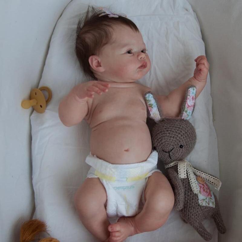 49 Cm Simulation Naked Reborn Baby Girl Doll Meadow Handmade 3D Skin Vein Capillary Visible Rebirth Doll Children Bath Toy Birthday Gifts