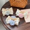 Elegant Korean Style Bow Hair Clip In Stylish Colors With Pearl Detail For Women