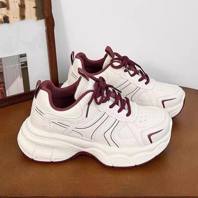 Супер огонь папины кроссовки женские 2025 новые популярные весенне-осенние женские туфли универсальные на толстой подошве увеличивающие рост повседневные спортивные туфли