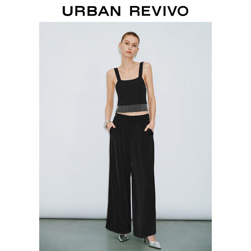 Женский модный укороченный трикотажный топ без рукавов с кисточками