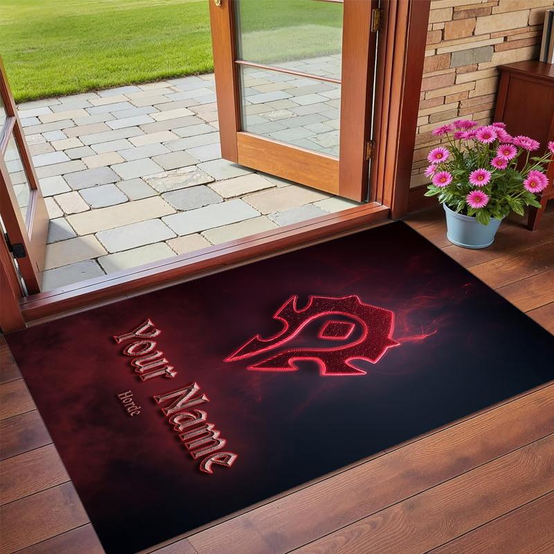 Crystal Velvet Rug Custom Name Text, Soft Non Slip Floor Mat Home DecorWorld of Warcraft