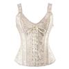 New Women's Brocade Jacquard Shoulder Straps Tank Corset Bustiers