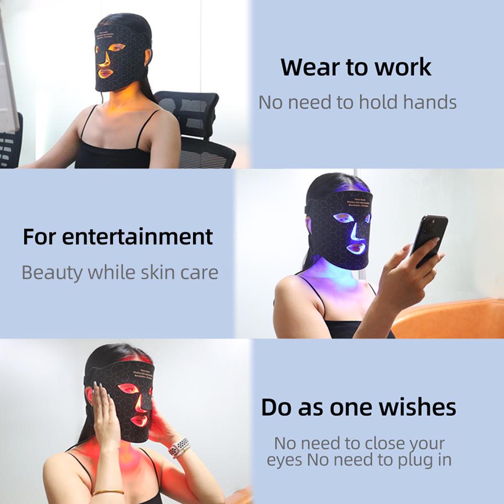 Remote-Controlled Portable LED Face Mask: Red Light Facial Spectrometer for Home Beauty.