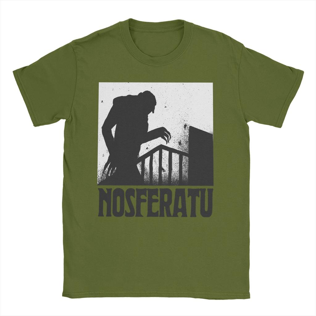 Футболка Nosferatu Count Dracula, мужская хлопковая футболка для отдыха, футболка с круглым вырезом и принтом ужасов, топы с коротким рукавом, большие размеры