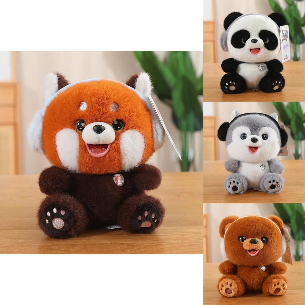 Soft Plush Playful Panda Raccoon Bunny Doll Cozy Stuffed Animal For Kids