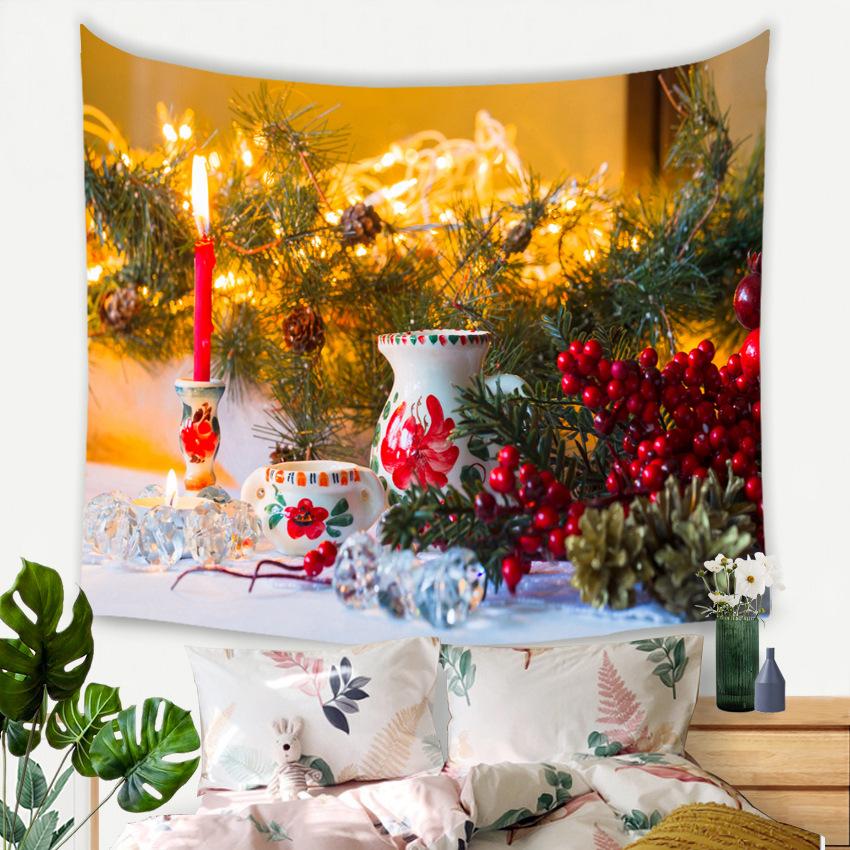 Рождественский новогодний декор, гобелен, гобелен со свечой, настенный художественный гобелен, декор для спальни, домашний декор для гостиной, подарок на Новый год