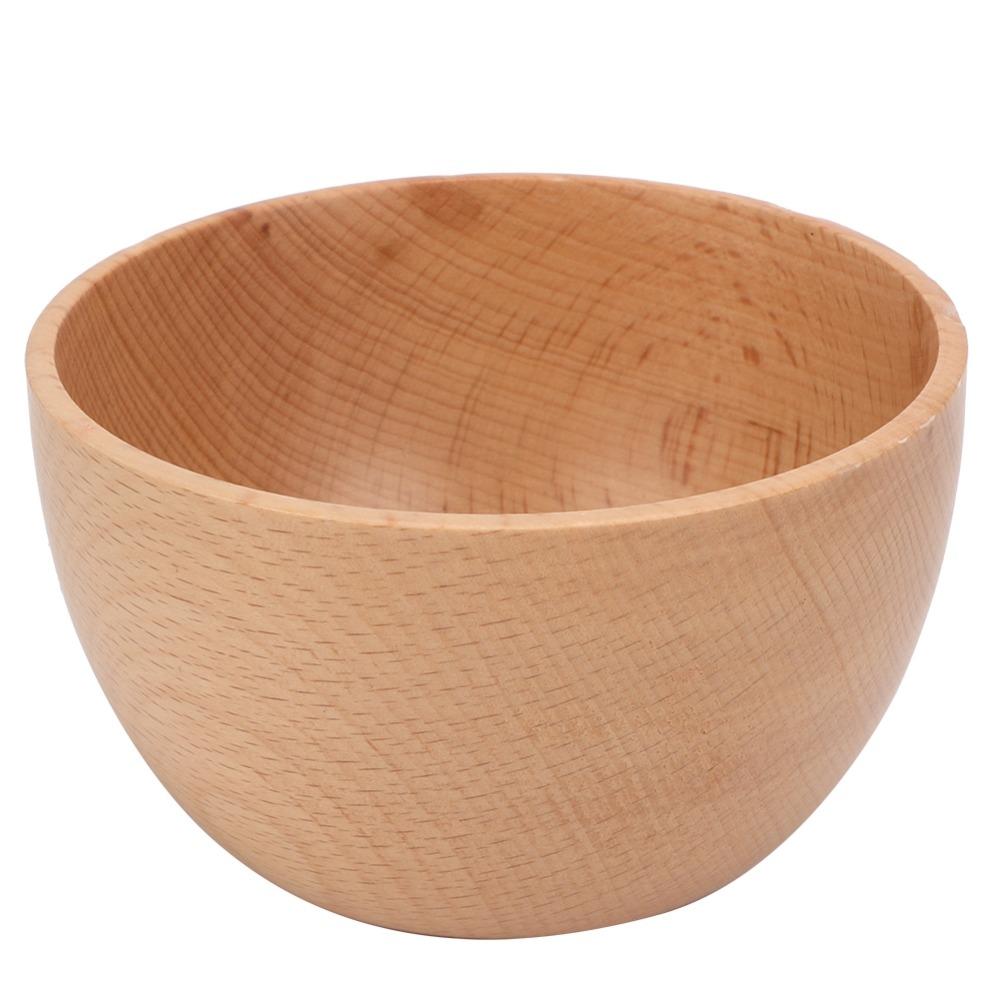 Smooth Rice Bowl Whole Carved Wood Tableware Lightweight Soup Bowl Salad Prep