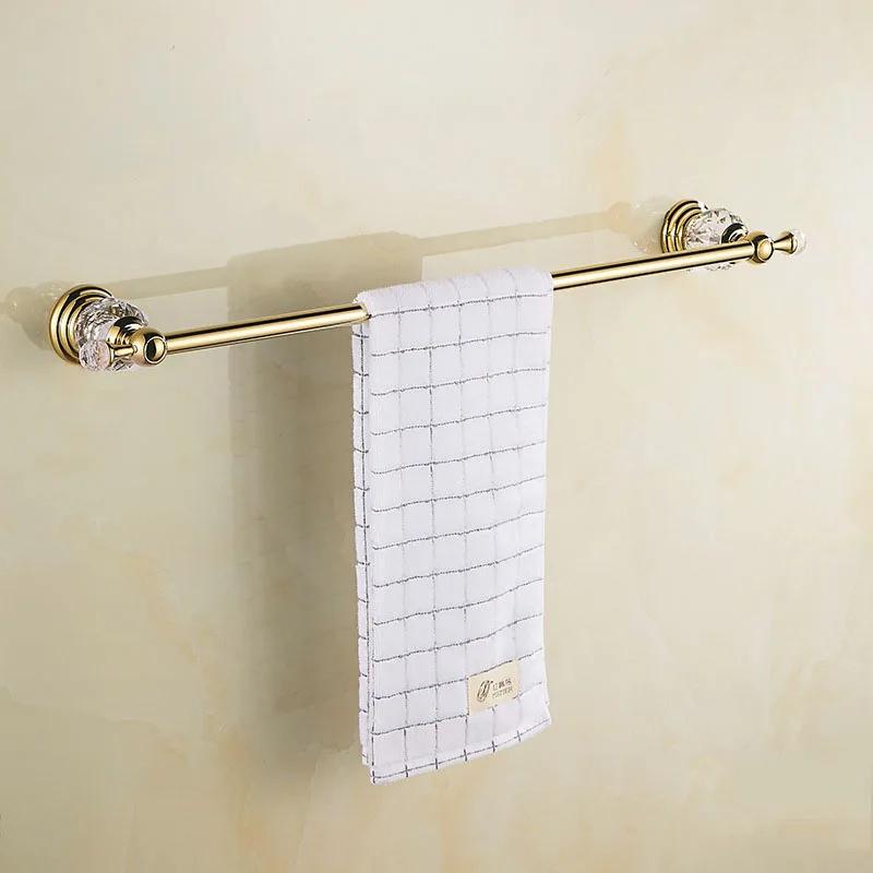 Набор роскошных хрустальных аксессуаров для ванной комнаты, полированный золотой набор фурнитуры для ванной, настенные товары для ванной, корзина-полка