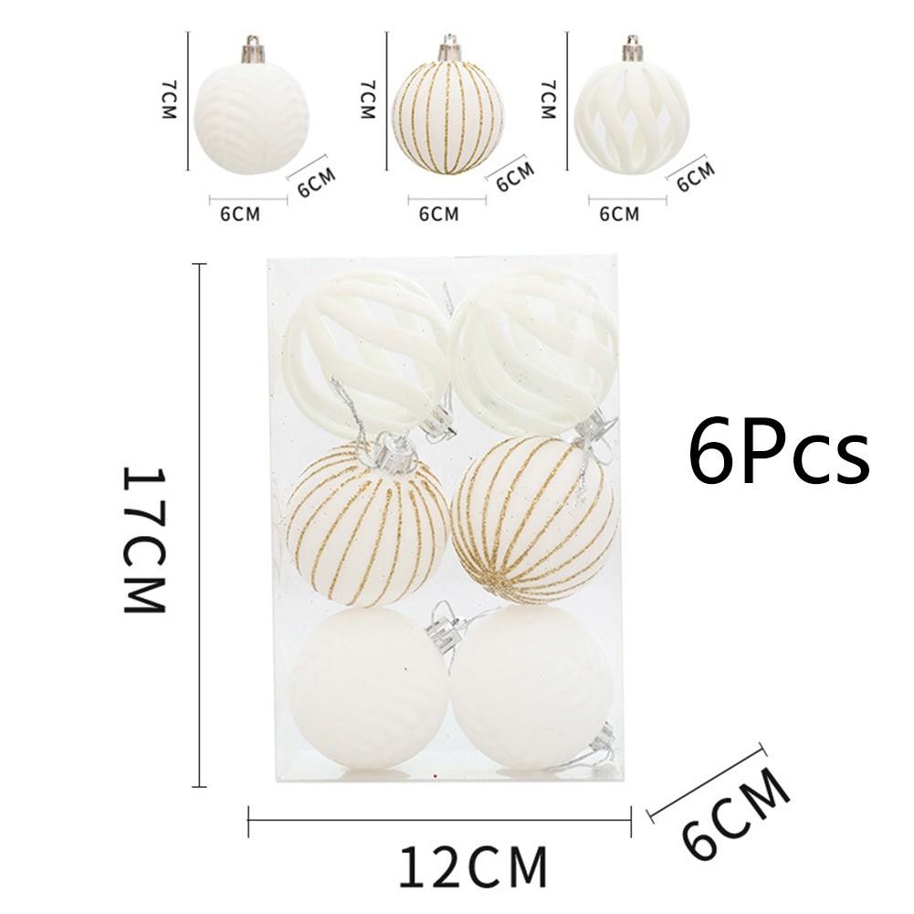 6PCS Christmas Ball Flocking Painted Ball Christmas Tree Decoration Pendant