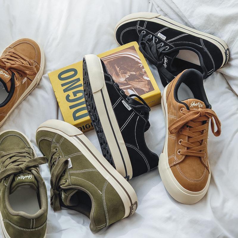 Мужская обувь весна новый тренд низкие бархатные парусиновые туфли мужские универсальные в гонконгском стиле на плоской подошве немецкие тренировочные туфли мужские