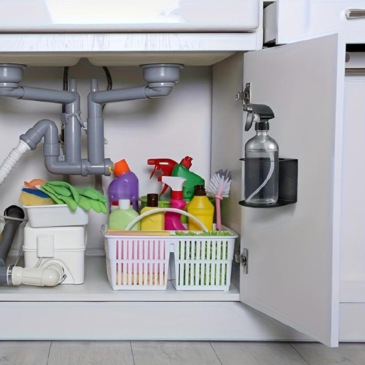 Durable Metal Wall Mount Sprayer Bottle Rack For Bathroom Shower Storage And Space Optimization Solution