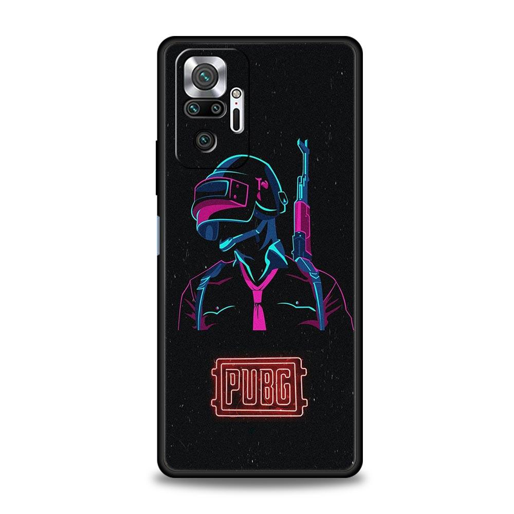 Чехол для телефона с игрой PUBG для Xiaomi Redmi Note 14 13 5G 10 11 12 Pro Plus 4G 14C 13C 12C 10C Черный