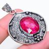 Подвеска из серебра 925 пробы с натуральным рубином, ручная работа, 1,97 дюйма, n9p12
