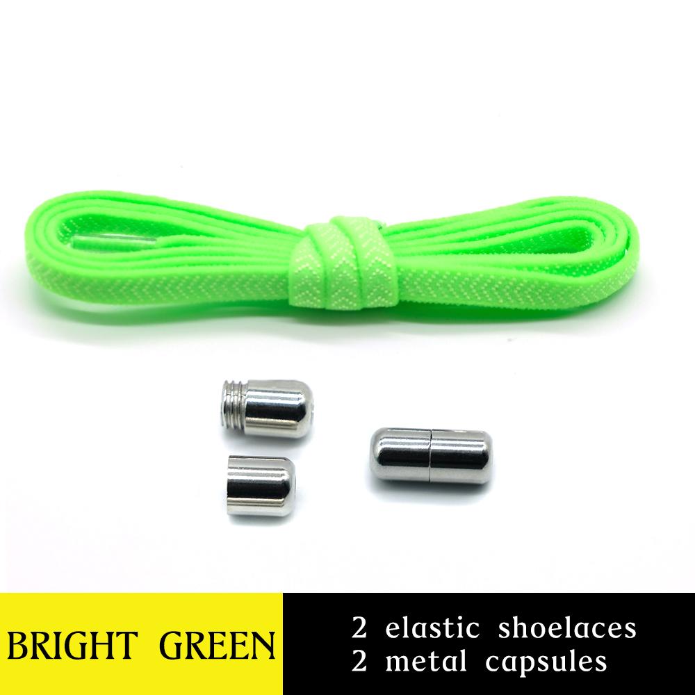 Elastic No Tie Shoelaces Flat Laces with Metal Lock for Sneakers Easy To Wear for Kids and Adults