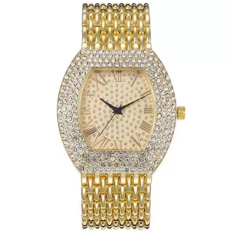 New Fashion Luxury Woman Tonneau Crystal Starry Sky Watch Women Wristwatches Ladies Stainless Steel Quartz Watches Reloj Mujer