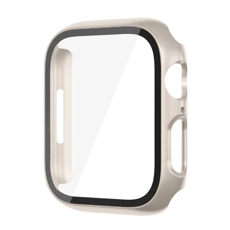 Стекло+Чехол для Apple Watch корпус 44мм 40мм 45мм 41мм 42мм 38мм ремешок Защитное стекло iwatch series 9 8 7 SE 3 корпус Аксессуары
