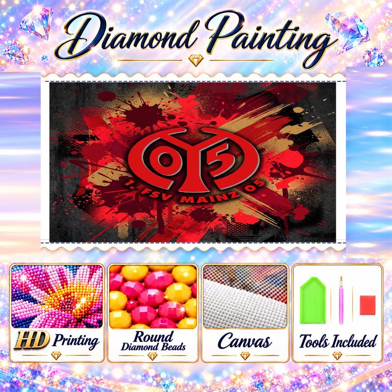Mainz FC Diamond Painting Kit 5D Full Drill DIY Diamond Mosaic Wall Art Home Decor
