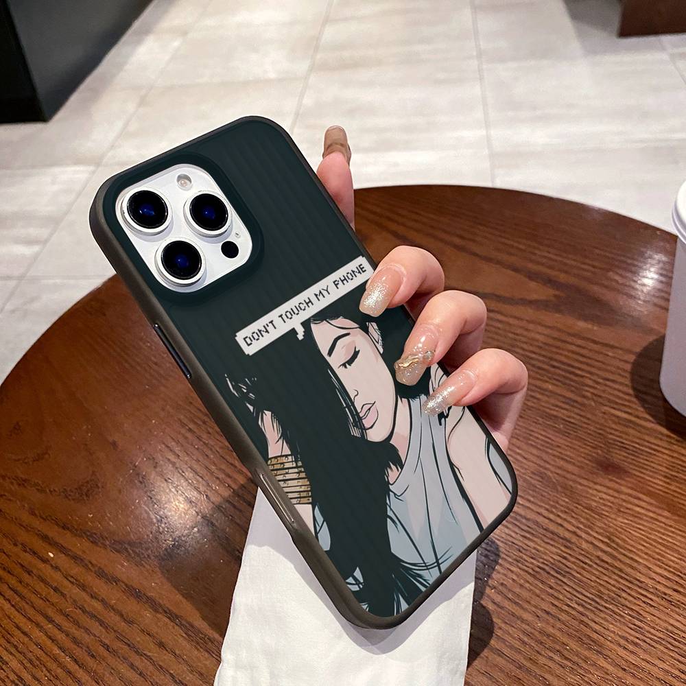 Чехол для телефона с рисунком «Не трогай мой телефон» для iPhone 17 16 15 11 12 13 14 Pro Max Мягкий гофрированный силиконовый чехол