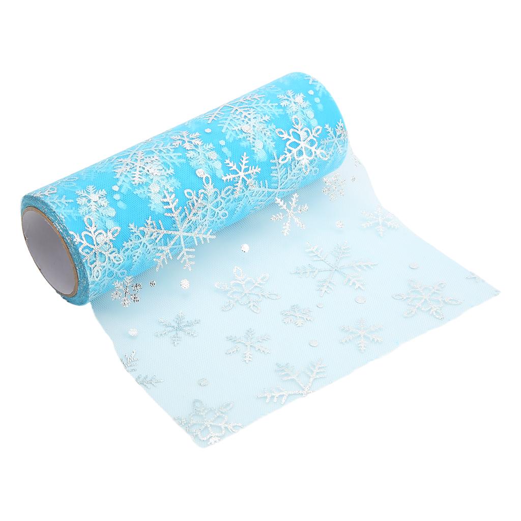 Tulle Rolls Shiny Glitter Delicate Soft Blue Printed Tulle Roll Gift Tie Party Table Decoration
