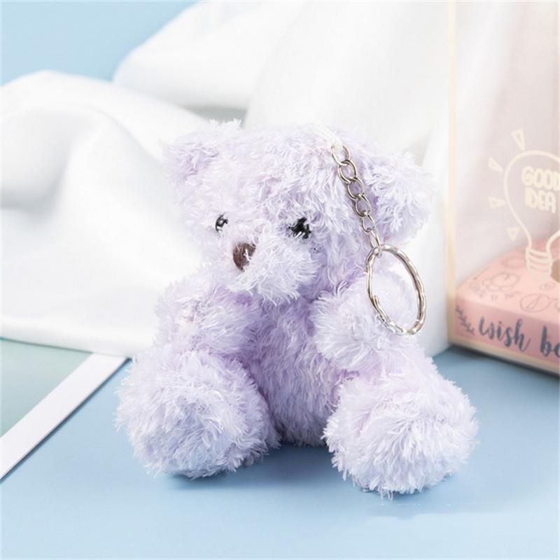 Размер 10 см, сидящий медведь, плюшевая игрушка, кулон, тряпичная кукла, аксессуары, сумка, кулон для женщин, 4 цвета на выбор