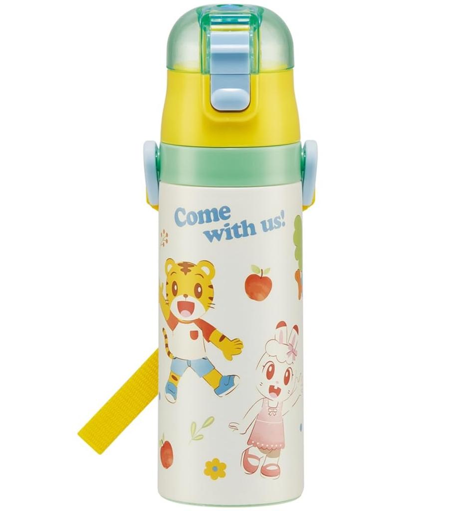 Skater Children's Water Bottle, 470ml, Shimajiro Design 23, for Boys and Girls, Insulated, Stainless Steel, Lightweight, Sports Bottle, Kids' Water