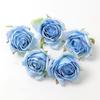 5 шт. Смешанные синие искусственные головки цветов для свадебного украшения, домашнего декора, DIY, поздравительные надписи на день рождения, рождественский венок, поделки, искусственный цветок