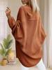 Женский oversized длинный кардиган-свитер с открытой передней частью, рукава летучая мышь, осенний трикотаж