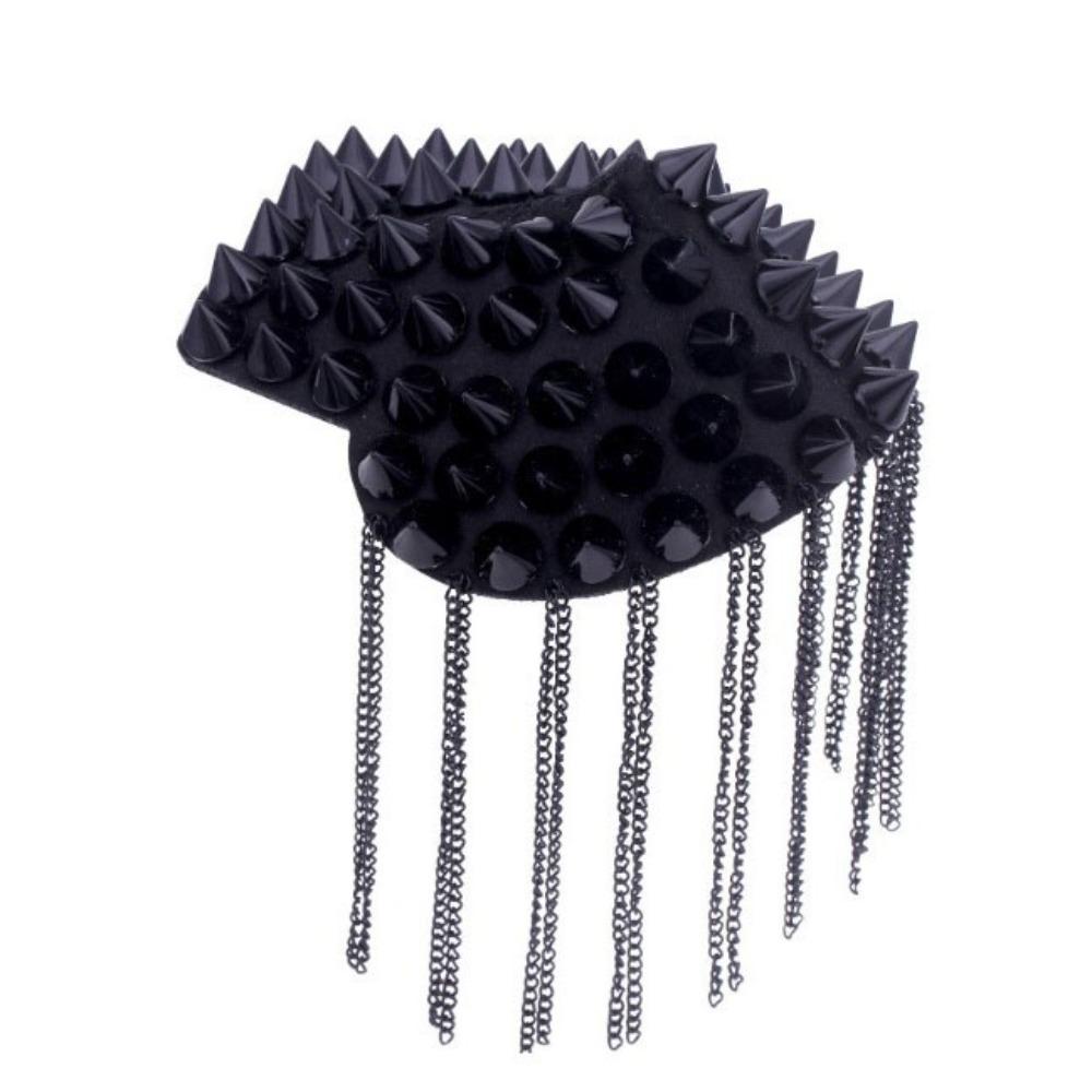 Cool Club Tassel Chain Epaulette Pin Jacket Vintage Brooch Rivet Shoulder Badges  Stage performance