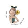 Cartoon Girl Figure Sculpture 6.3x4.72x9.84inch Collectible Tabletop Display for Shelf