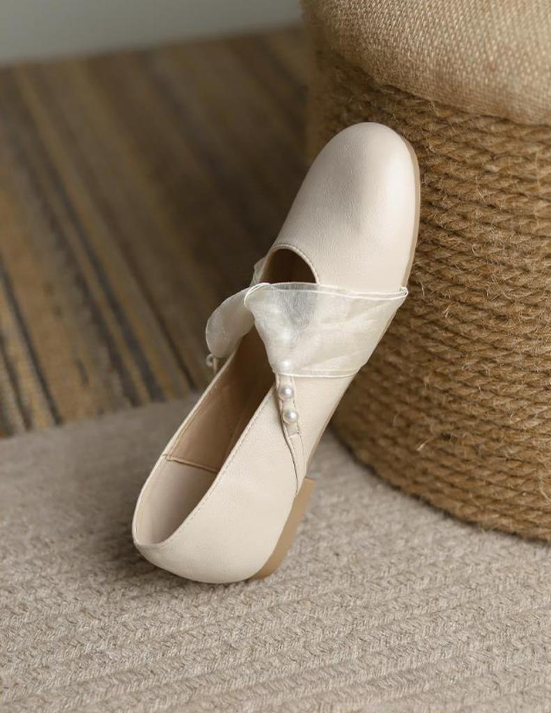 Fashion Round Toe Gothic Low Heel Elegant Shoes for Women 2024 Japanese Style Lolita Pearl Mary Jane Ladies Summer Footwear Shoe Stylish