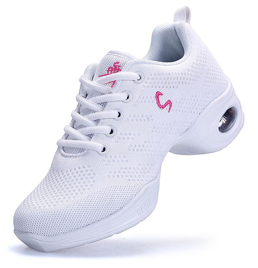 Women'S Jazz Dance Sneakers Female Mesh Breathable Modern Dancing Shoes Outdoor Fitness Sports Shoes