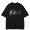 Streetwear Кошачий Взгляд Графическая Футболка Хлопковая Футболка Унисекс Топы Футболки Летние С Коротким Рукавом Футболка