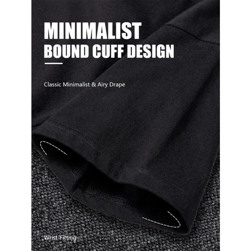 Европейские размеры Мужская черная футболка с принтом на русском языке, идеально подходит для повседневной носки и уличного стиля. Графическая футболка стандартного кроя из мягкой