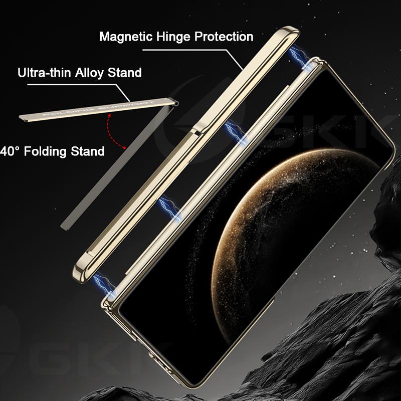 Магнитный держатель-чехол на петле только для задней части Huawei Mate X6, пластиковая крышка с матовым покрытием для беспроводной зарядки, чехол для Huawei Mate X5 X3