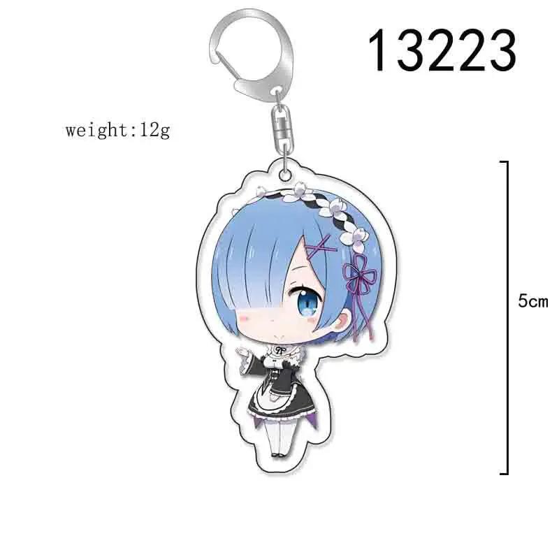 Anime Re:life in a Different World from Zero keychain Kawaii Rem Ram Acrylic Key Chain Cartoon Figures Pendant Cosplay Jewelry
