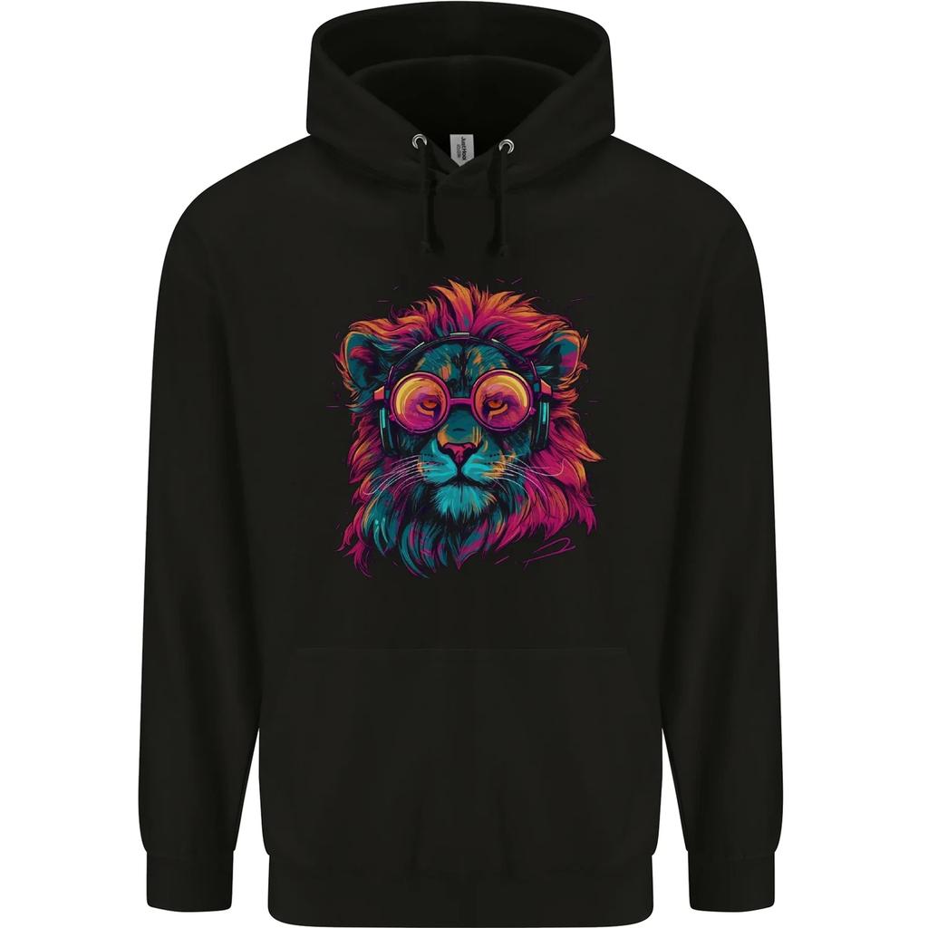 A Retrowave Lion Childrens Kids Hoodie