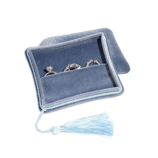 Бархатная шкатулка для украшений Маленький дорожный футляр для украшений с кисточкой Женский портативный органайзер для украшений для колец, браслетов, серег