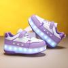 TUINANLE 2 Wheel Roller Shoes Boys and Girls Walking Shoes Can Walk, Slide and Shrink Flashing Lights for Primary School Students