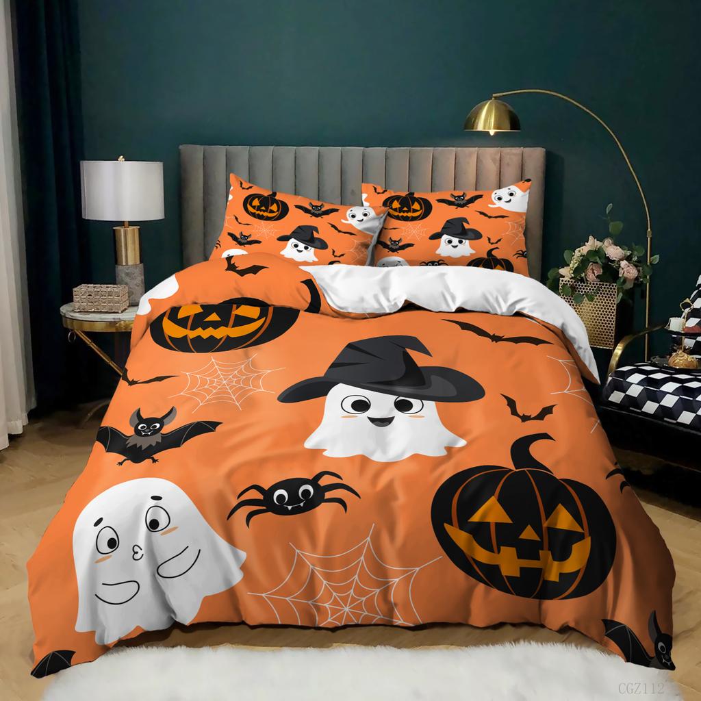 Hot-Selling Holiday Halloween Three-Piece Digital Printing Quilt Cover Bedding