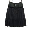 Louis Vuitton French Silk Blend Midi Length Different Material Switching Skirt Women Used