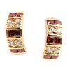 [K6592] - Garnet 'Sissi' Gold Plated Hoop Earrings