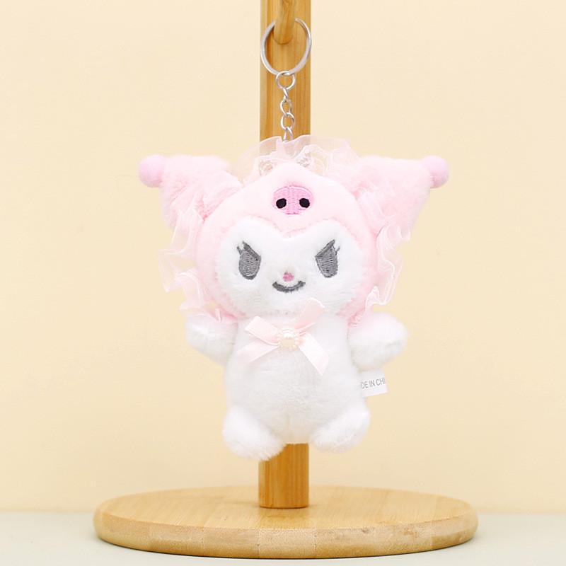 Милый брелок-плюшевая игрушка Sanrio Kuromi, очаровательная коротковорсовая мягкая кукла 12 см