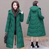 Зимняя женская хлопковая одежда с капюшоном, женские длинные приталенные куртки с хлопковым утеплителем до колена, теплая пуховая хлопковая одежда, женские куртки