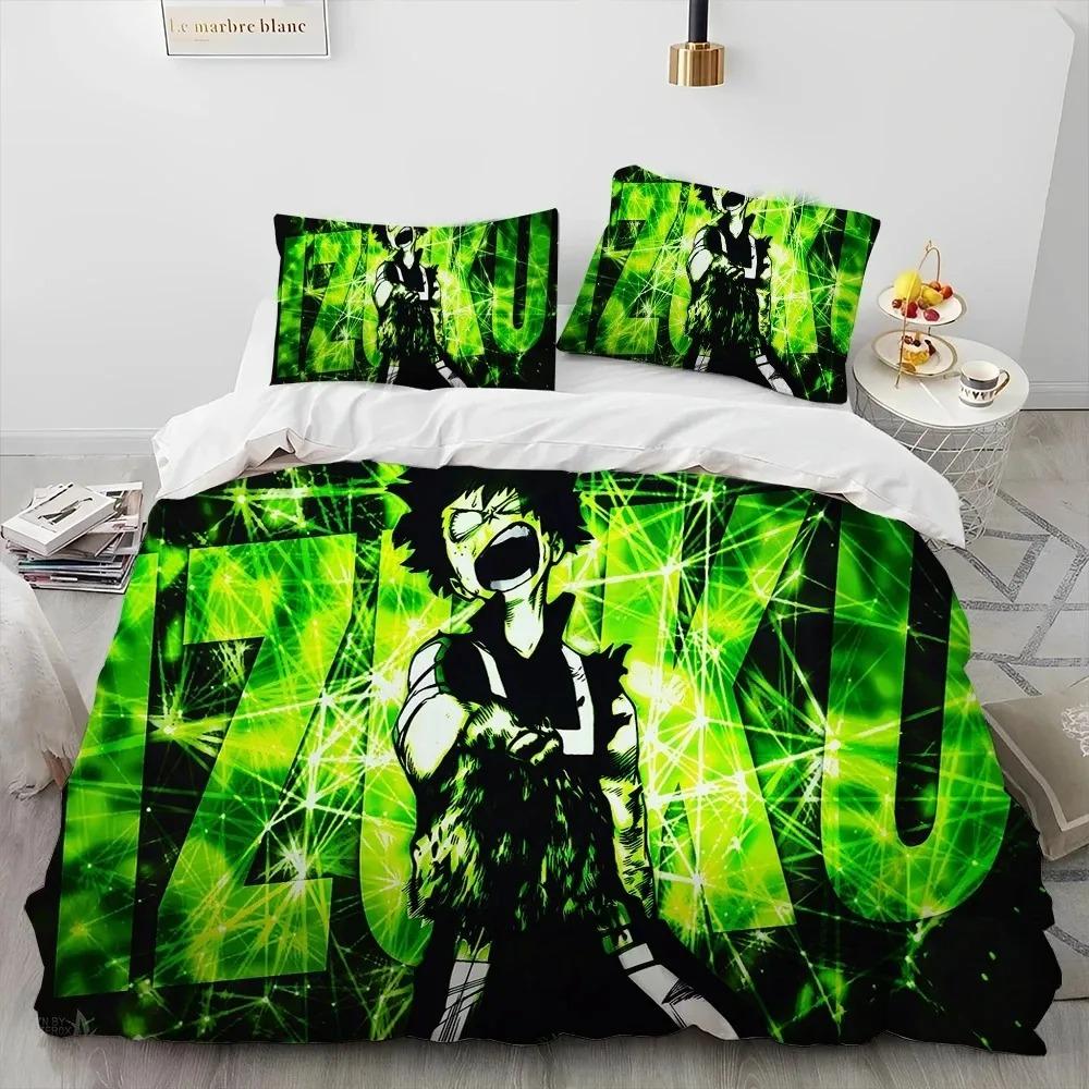 Anime My Hero Academia Izuku Deku Bedding Set Twin Queen Size Duvet Cover Pillowcase for Boys Girls