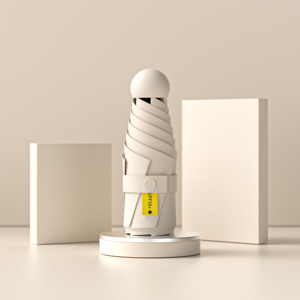 Высококачественный капсульный зонт Женский зонт от непогоды и дождя Ручной цветной клей Солнечный зонт Солнцезащитный УФ-защита Однотонный зонт