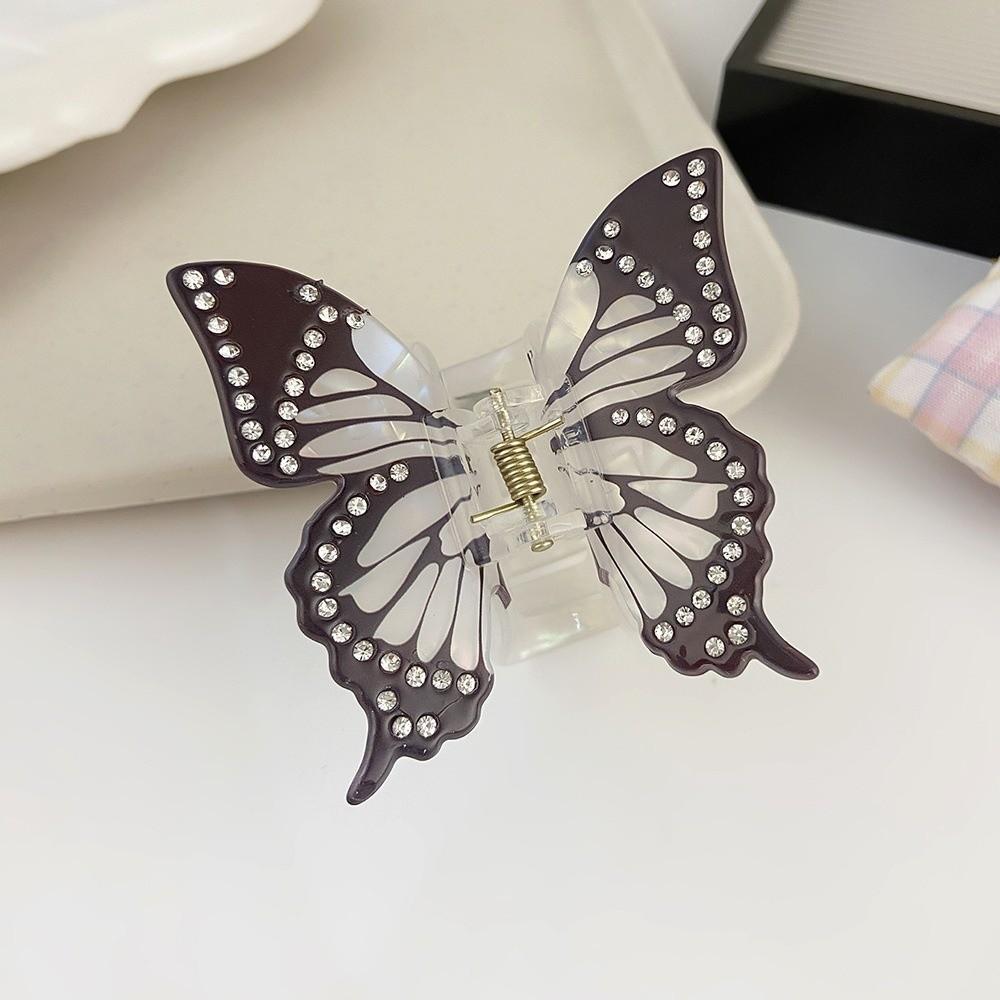 Gradient Color Big Hair Clip Simulated Butterfly Colorful Ponytail Clip Elegant Hair Claw