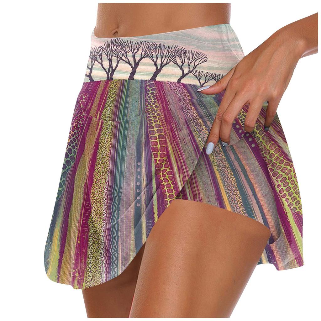 Женские спортивные эластичные плиссированные теннисные юбки для бега, йоги, внутренние шорты, эластичные спортивные шорты для гольфа