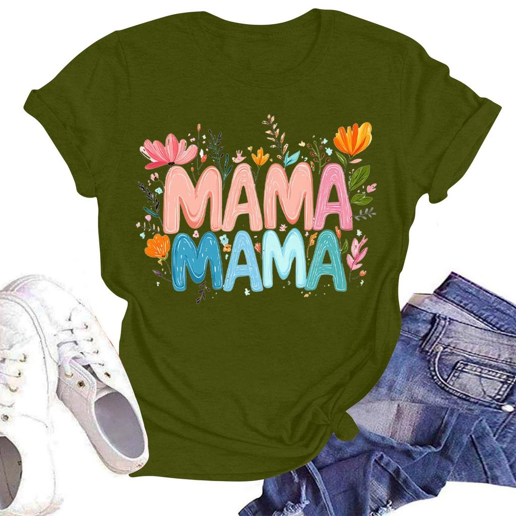 Женская повседневная футболка с круглым вырезом и короткими рукавами с принтом